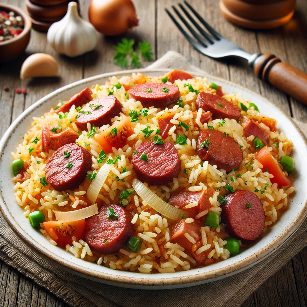 Arroz carreteiro em destaque